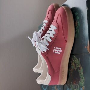 Tommy Hilfiger Red and White Sneakers